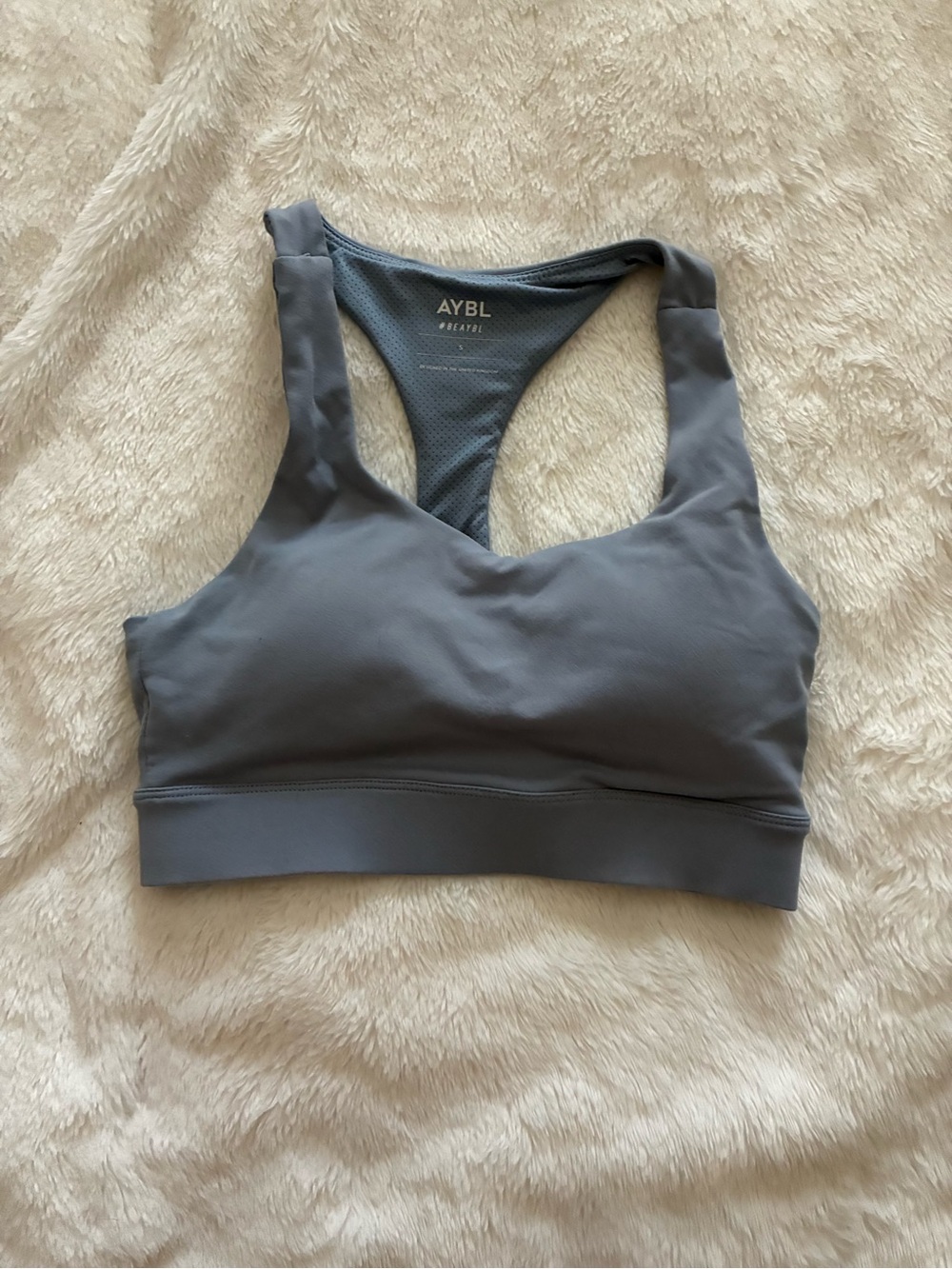 AYBL Breathable Racerback Sports Bra - Gray